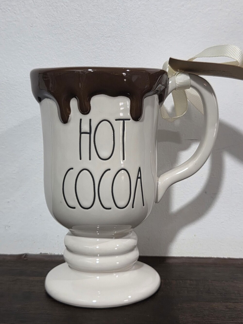 Rae Dunn "Hot Cocoa" Mug with Chocolate Drip Accent